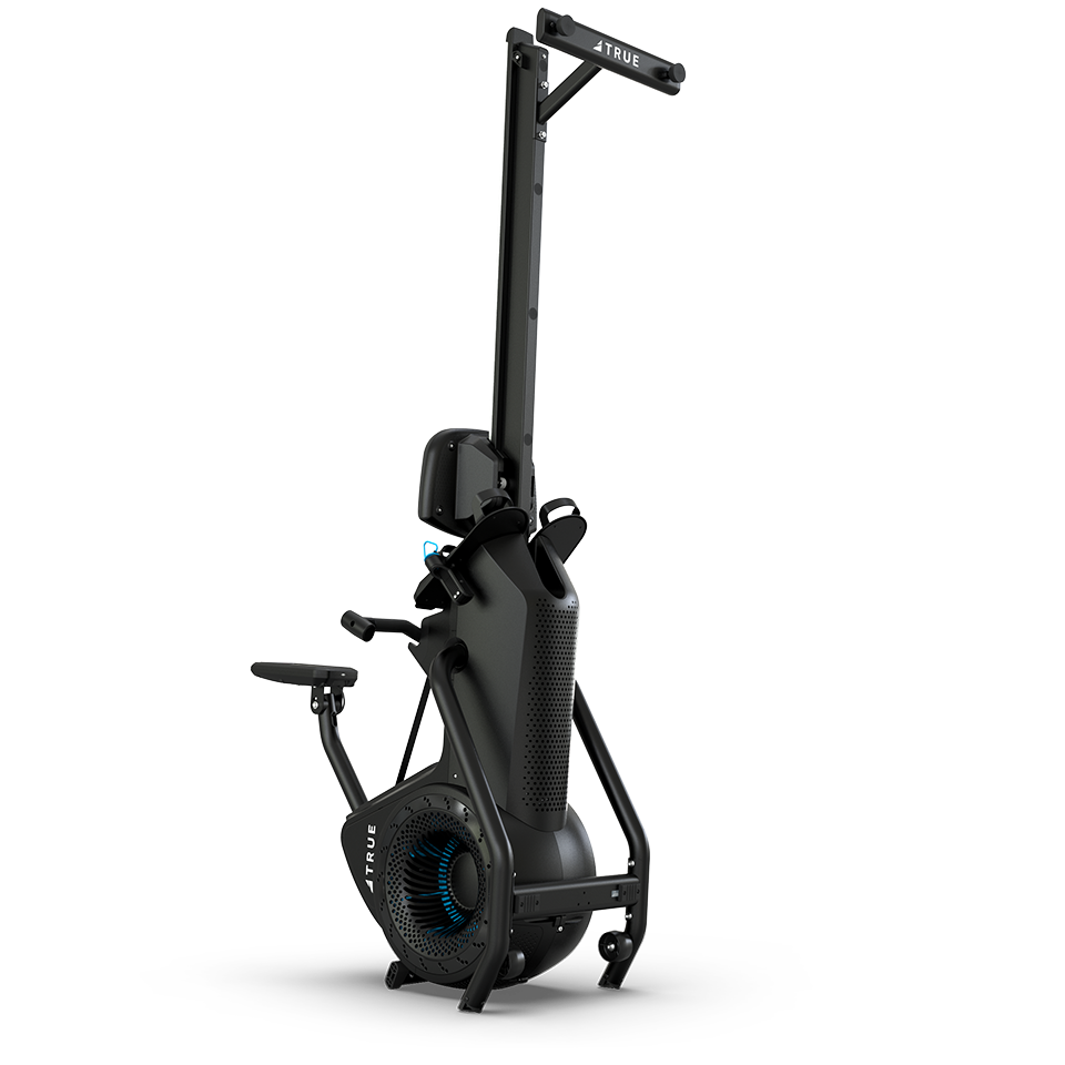 True Fitness Rō Rower – tilted up for storage