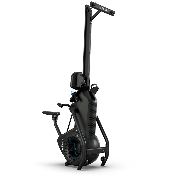 True Fitness Rō Rower – tilted up for storage