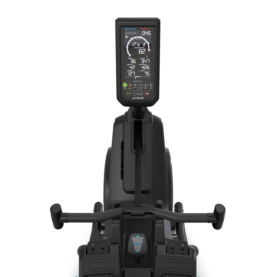 True Fitness Rō Rower – console and handlebar from the seat