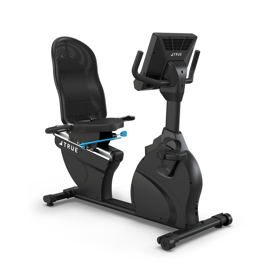 True Fitness Performance Series Recumbent Bike – front 3/4 view