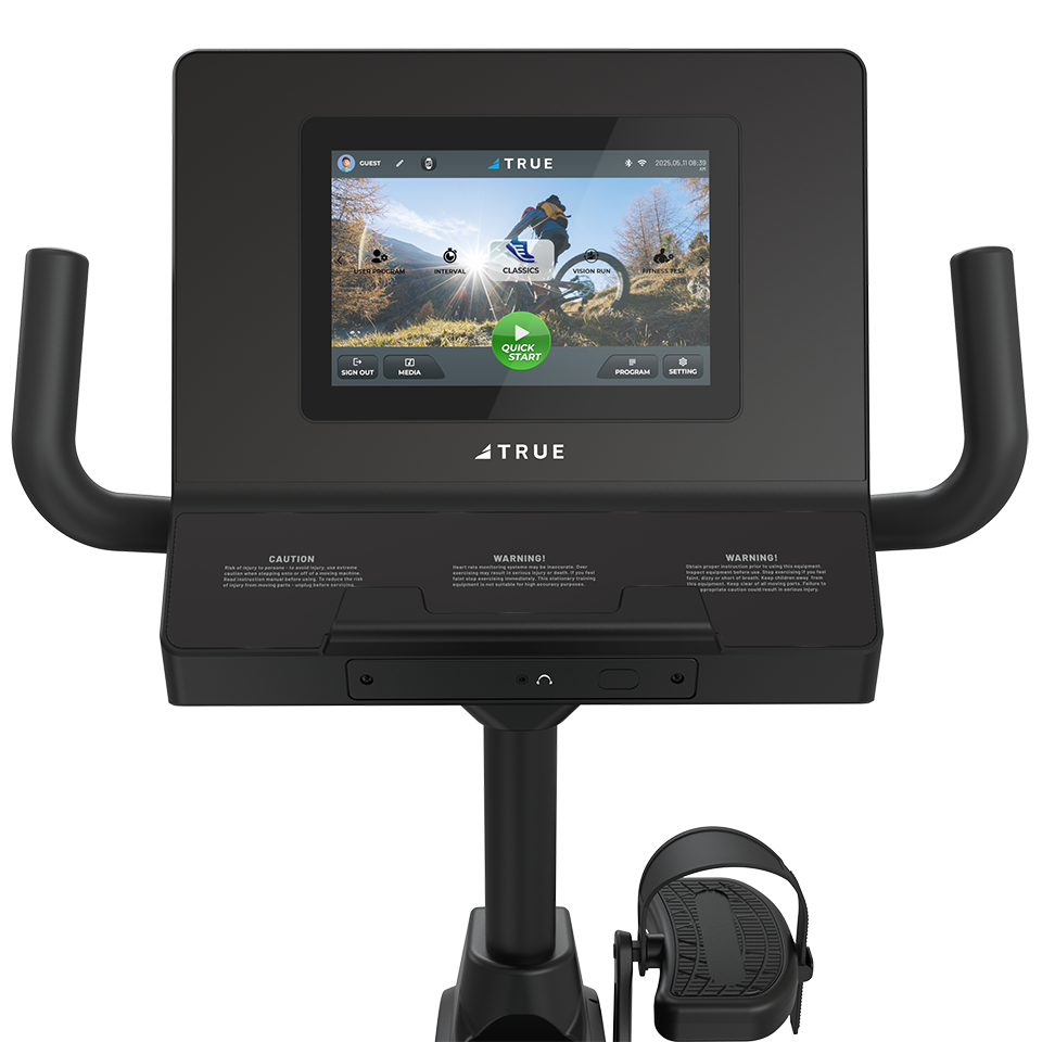 True Fitness Performance Series Recumbent Bike 10″ Touchscreen console – user view