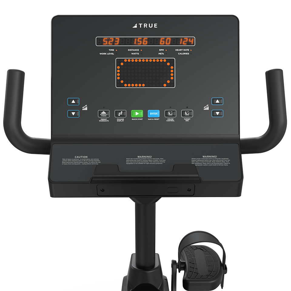 True Fitness Performance Series Recumbent Bike Emerge LED console – user view