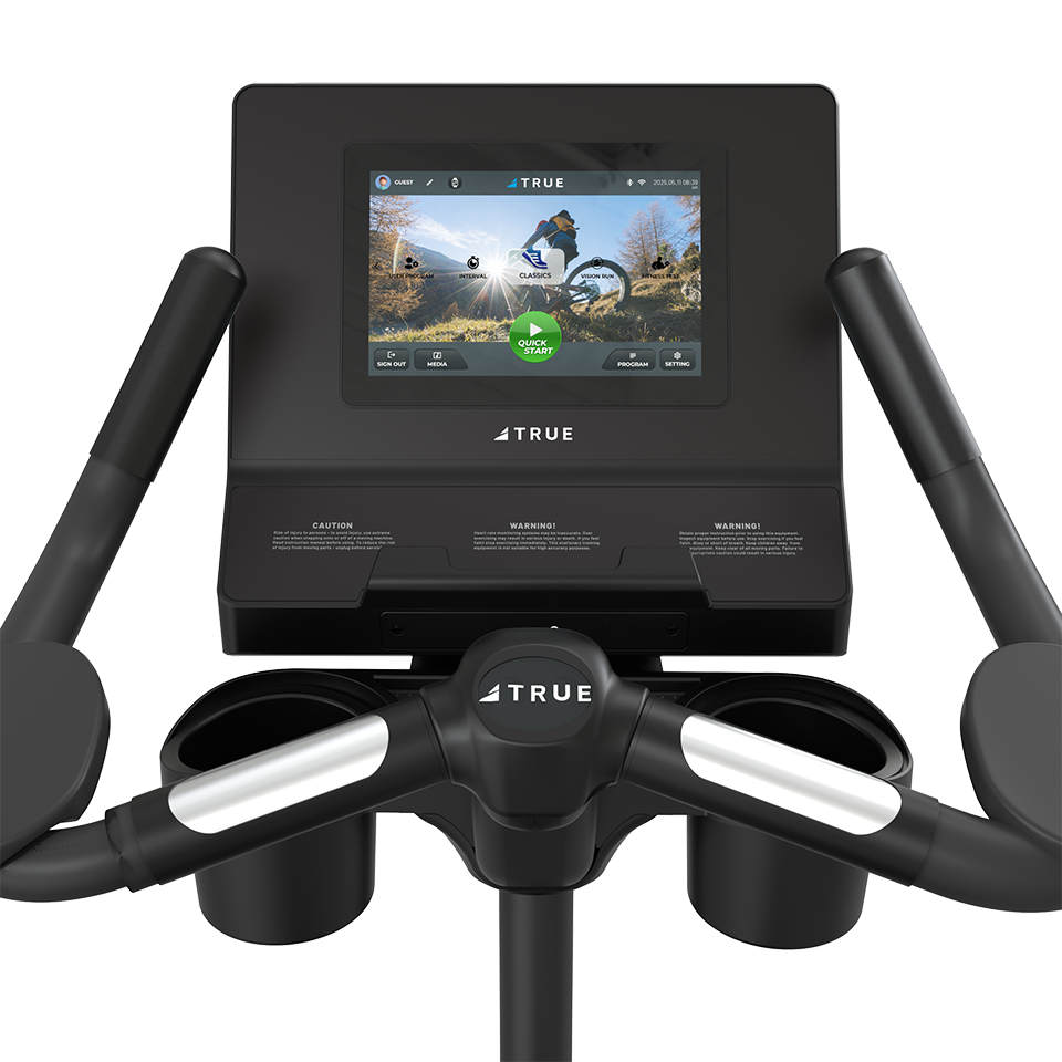 True Fitness Performance Series Upright Bike 10″ Touchscreen console – user view