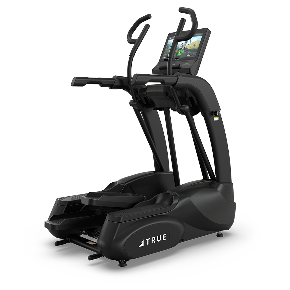 True Fitness Performance Series Elliptical with 16″ touchscreen – rear 3/4 view