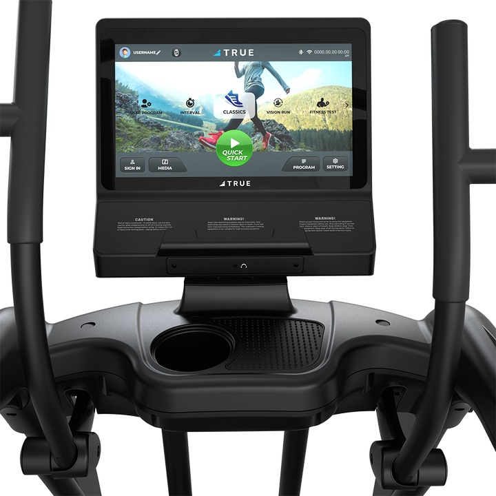 True Fitness Performance Series Elliptical 16″ Touchscreen console – user view