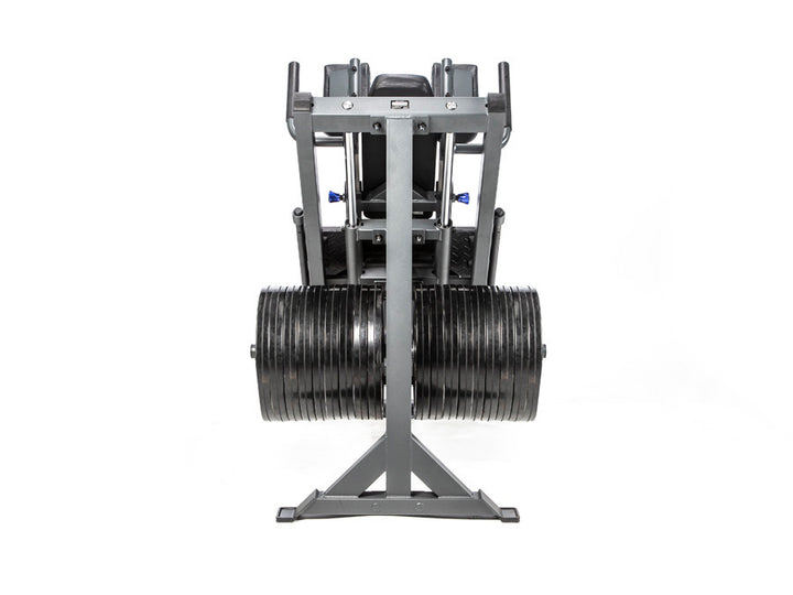 Bodycraft F760 Leg Press / Hack Squat loaded with weight plates