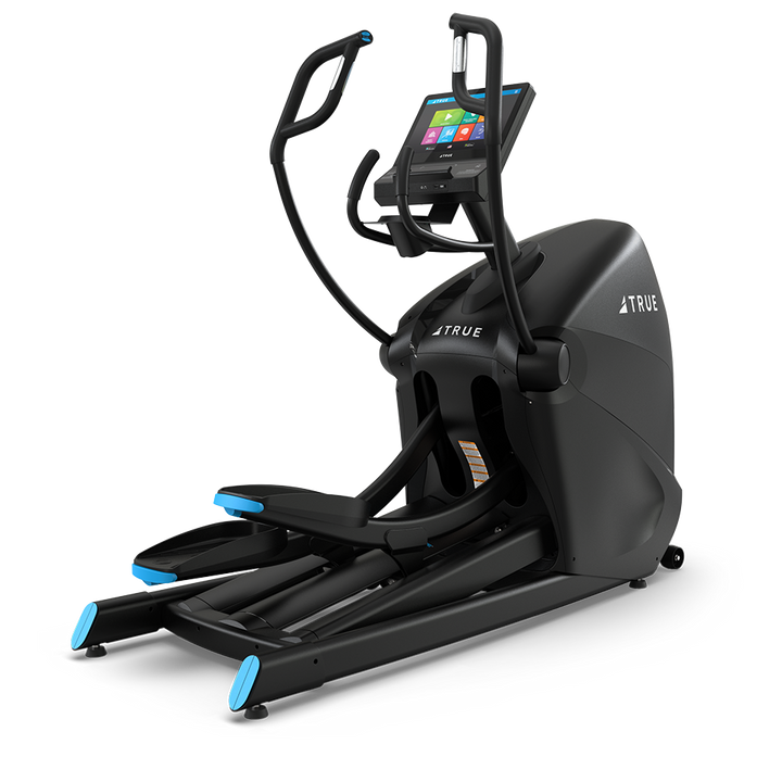 True Fitness Apex Cross Trainer with 16″ touchscreen – rear 3/4 view