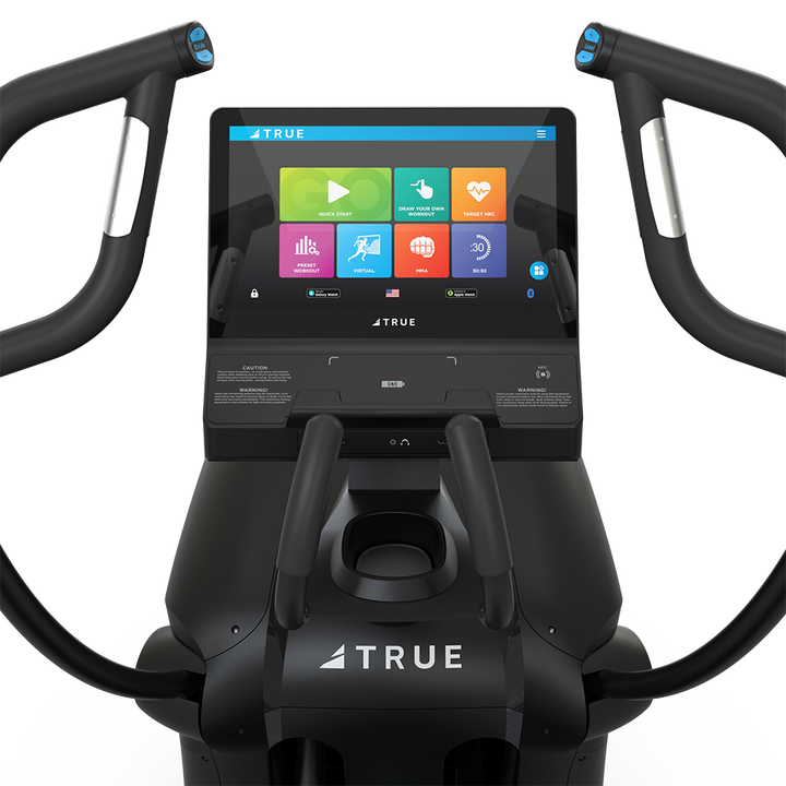 True Fitness Apex Cross Trainer – user view, Unite 16″ touchscreen