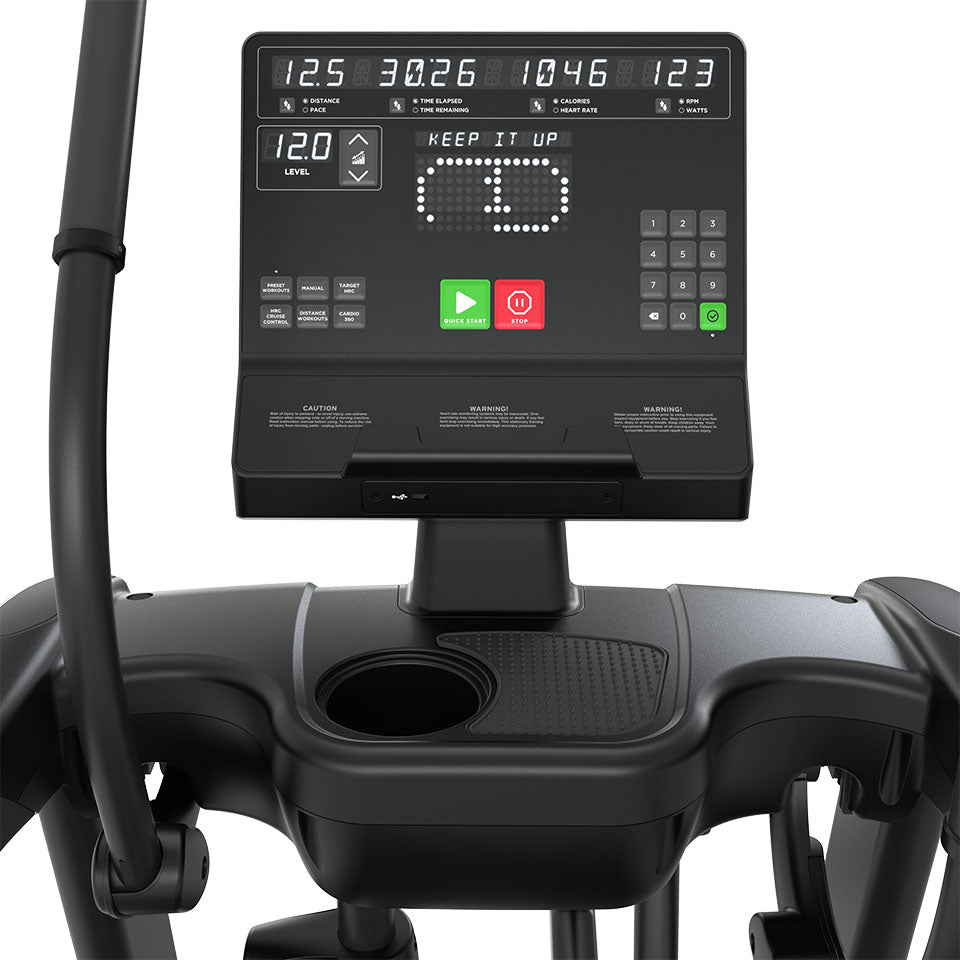 True Fitness Apex Elliptical – Unite LED console close-up