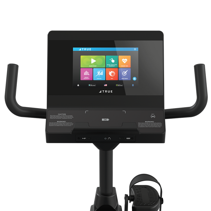 True Fitness Apex Recumbent Bike – user view, Unite 10″ touchscreen