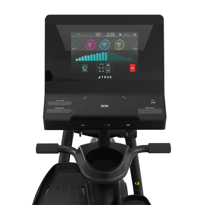 True Fitness Apex Recumbent Elliptical – user view, Unite 10″ touchscreen