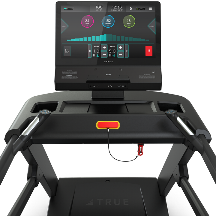 True Fitness Apex Treadmill – user view, Unite 22″ touchscreen