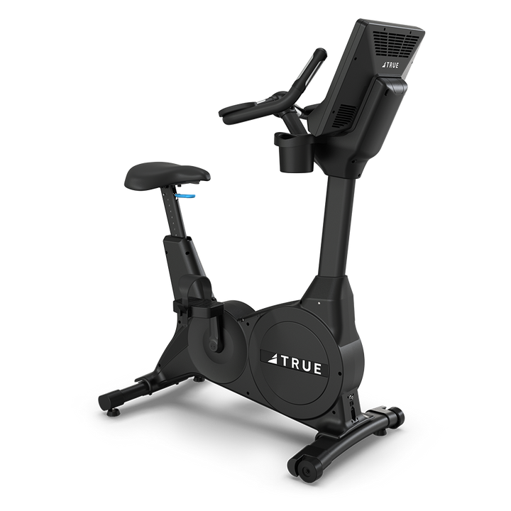 True Fitness Apex Upright Bike – front 3/4 view