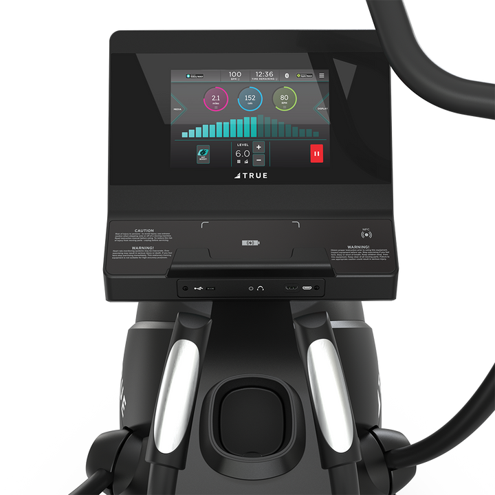 True Fitness Gravity Cross Trainer – user view, Unite 10″ touchscreen
