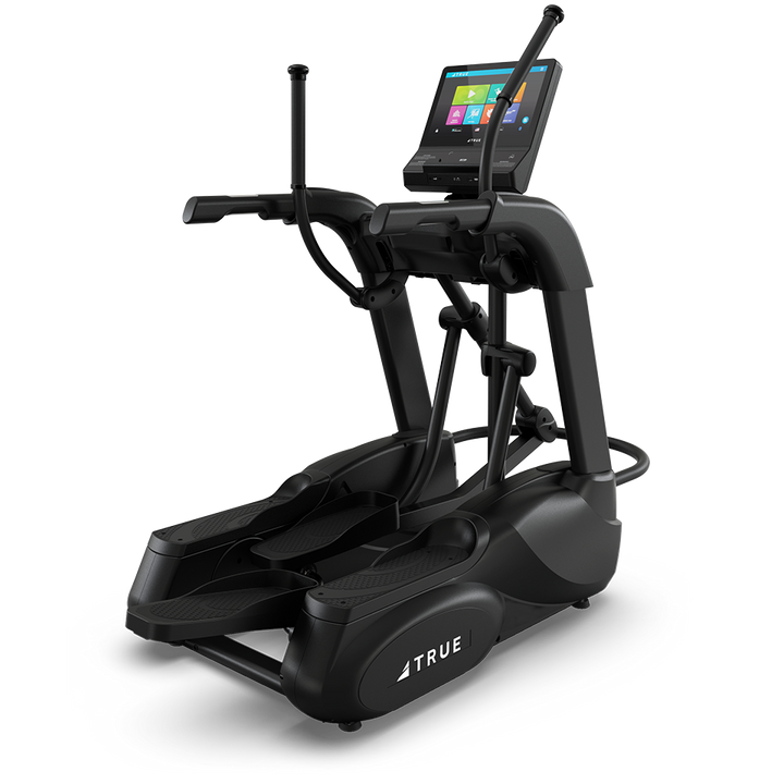 True Fitness Gravity Elliptical with 16″ touchscreen – rear 3/4 view