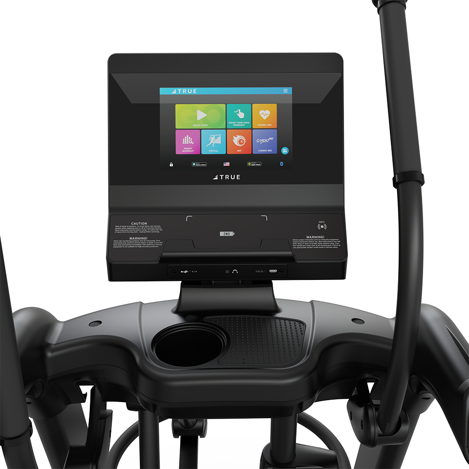 True Fitness Gravity Elliptical – user view, Unite 10″ touchscreen