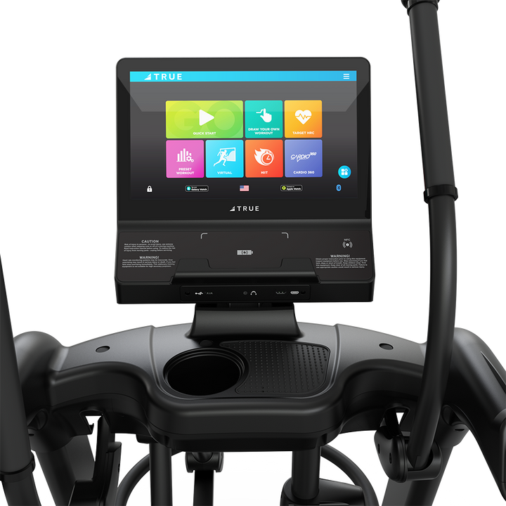 True Fitness Gravity Elliptical – user view, Unite 16″ touchscreen