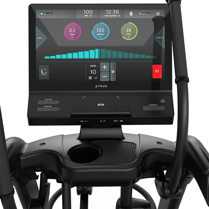 True Fitness Gravity Elliptical – user view, Unite 22″ touchscreen