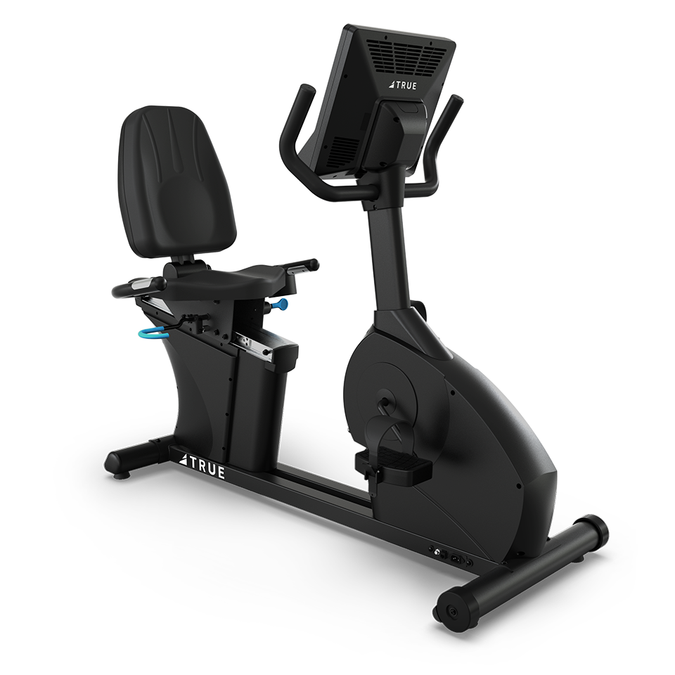 True Fitness Gravity Recumbent Bike – front 3/4 view