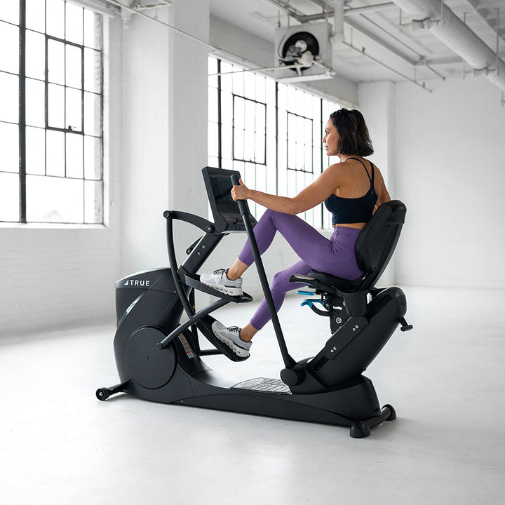 True Fitness Gravity Recumbent Elliptical in use
