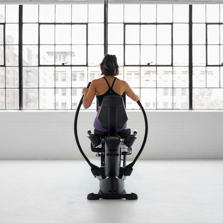 True Fitness Gravity Recumbent Elliptical in use