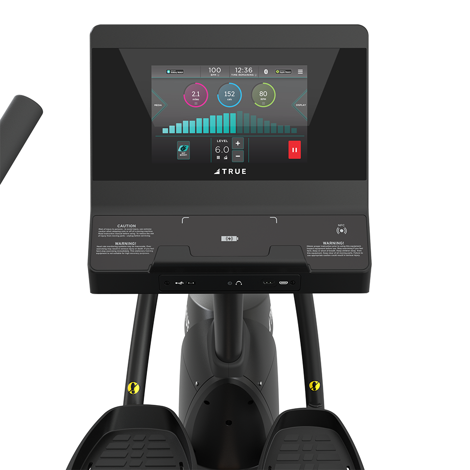 True Fitness Gravity Recumbent Elliptical – user view, Unite 10″ touchscreen
