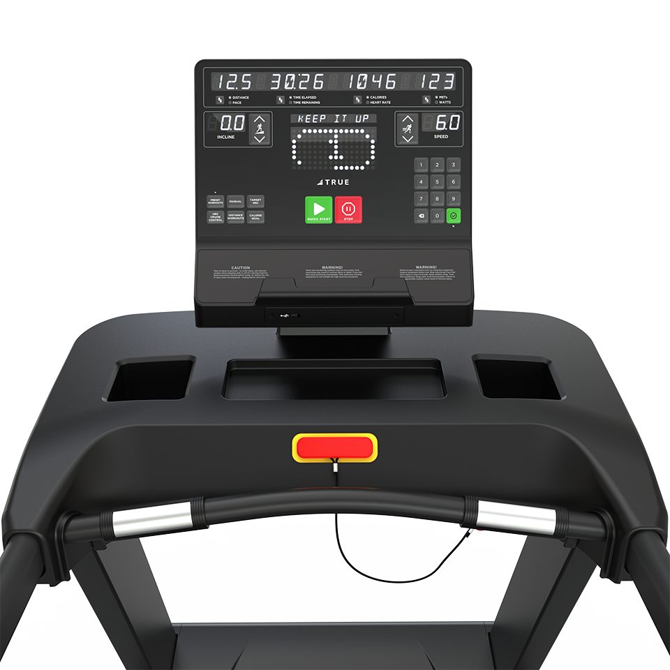 True Fitness Gravity Treadmill – user view, Unite LED console