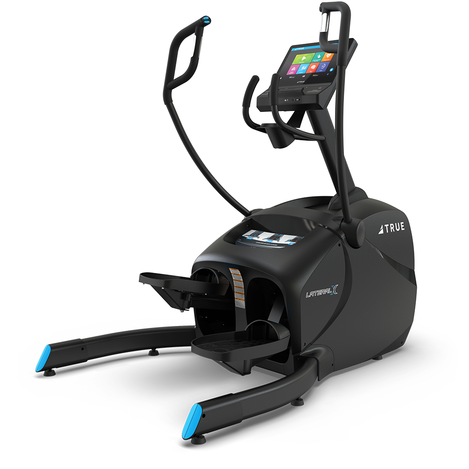 True Fitness LateralX Cross Trainer with 16″ touchscreen – rear 3/4 view