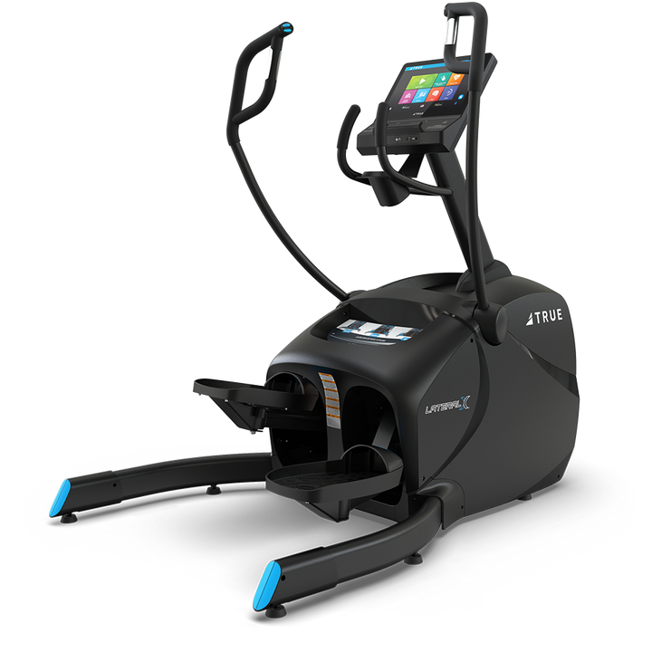 True Fitness LateralX Cross Trainer with 16″ touchscreen – rear 3/4 view