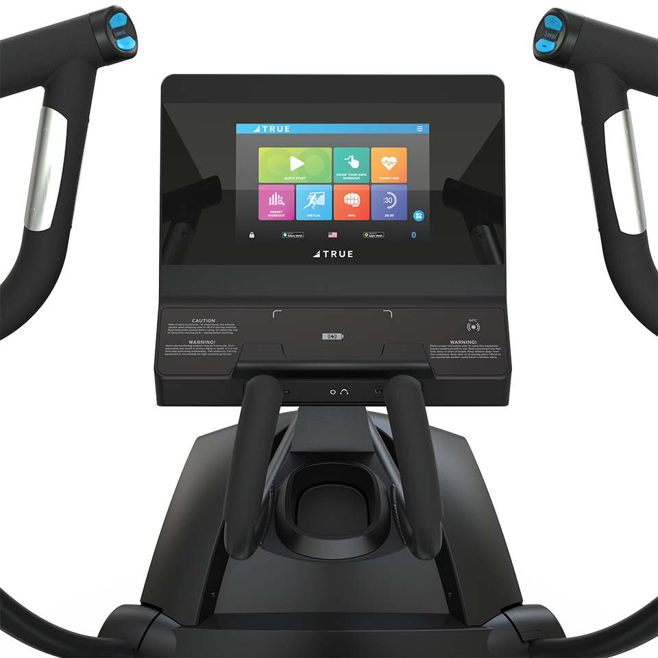 True Fitness LateralX Cross Trainer – user view, Unite 10″ touchscreen