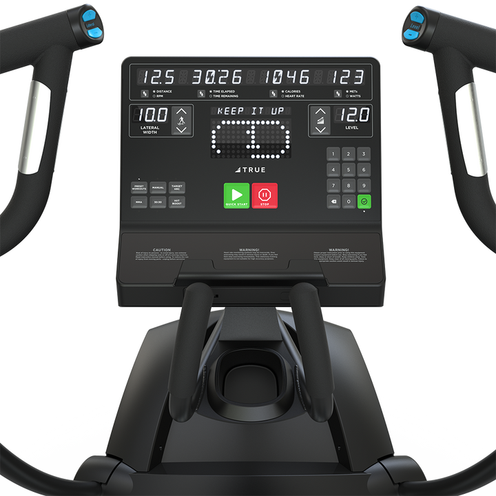 True Fitness LateralX Cross Trainer – user view, Unite LED console