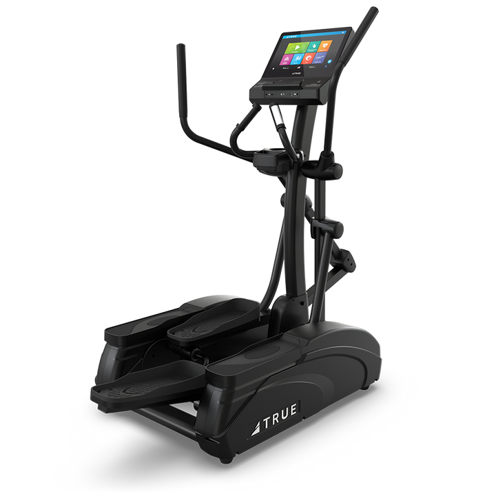 True Fitness Launch Elliptical with 16″ touchscreen – rear 3/4 view