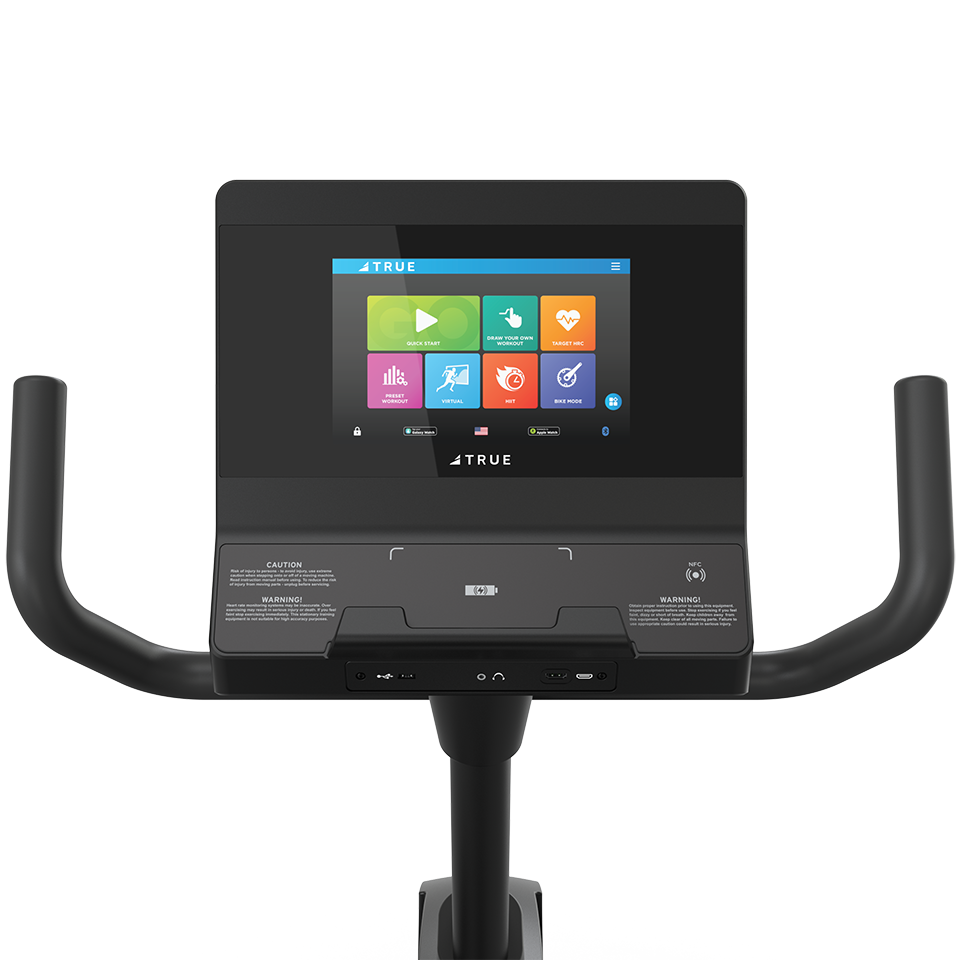 True Fitness Launch Recumbent Bike – user view, Unite 10″ touchscreen