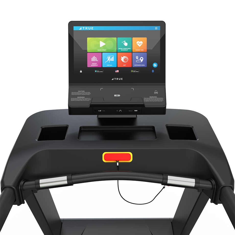 True Fitness Launch Treadmill – user view, Unite 16″ touchscreen