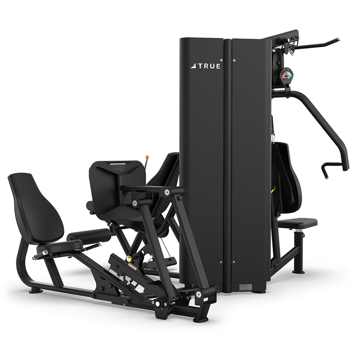 True Fitness MP2.5 Multi-Station Gym – leg press and lat pulldown side view