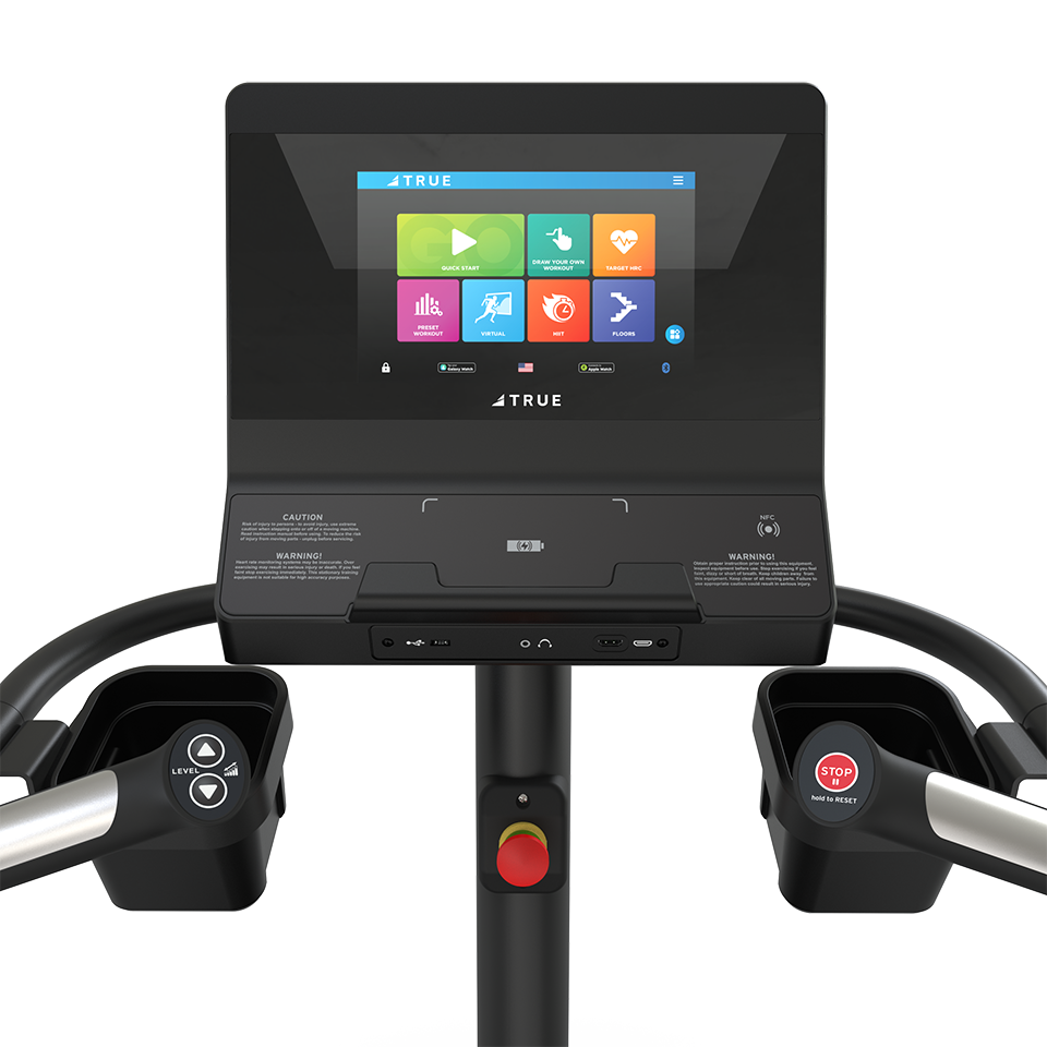 True Fitness Palisade Climber 10″ touchscreen console – user view