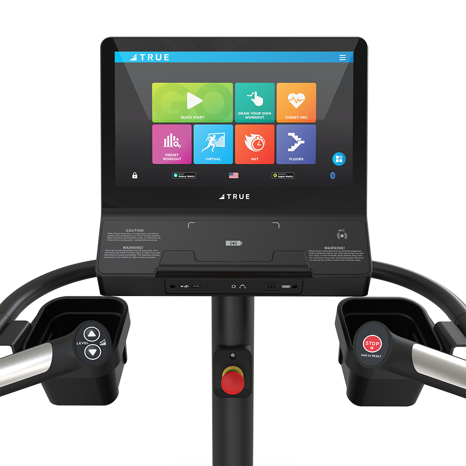 True Fitness Palisade Climber 16″ touchscreen console – user view