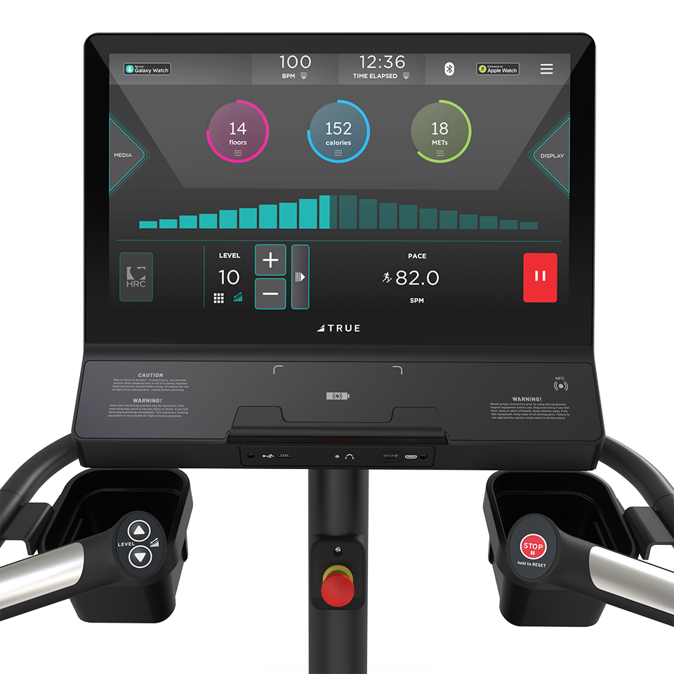 True Fitness Palisade Climber 22″ touchscreen console – user view