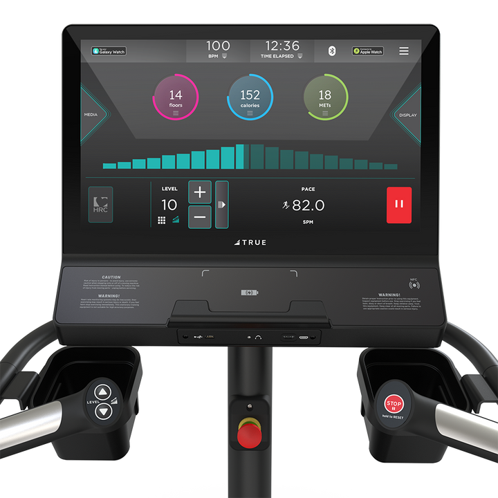 True Fitness Palisade Climber 22″ touchscreen console – user view