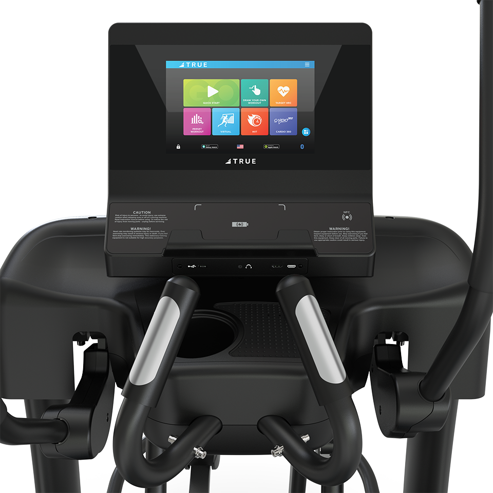 True Fitness Spectrum Elliptical – user view, Unite 10″ touchscreen