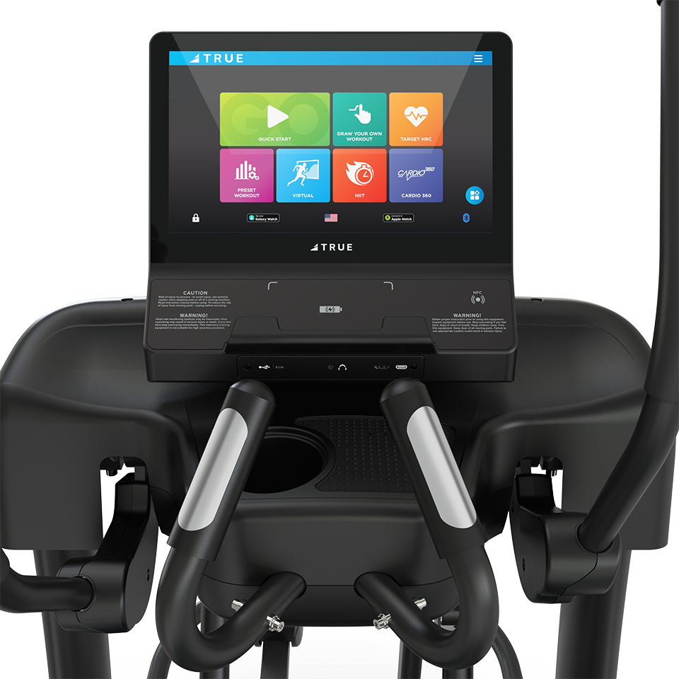 True Fitness Spectrum Elliptical – user view, Unite 16″ touchscreen