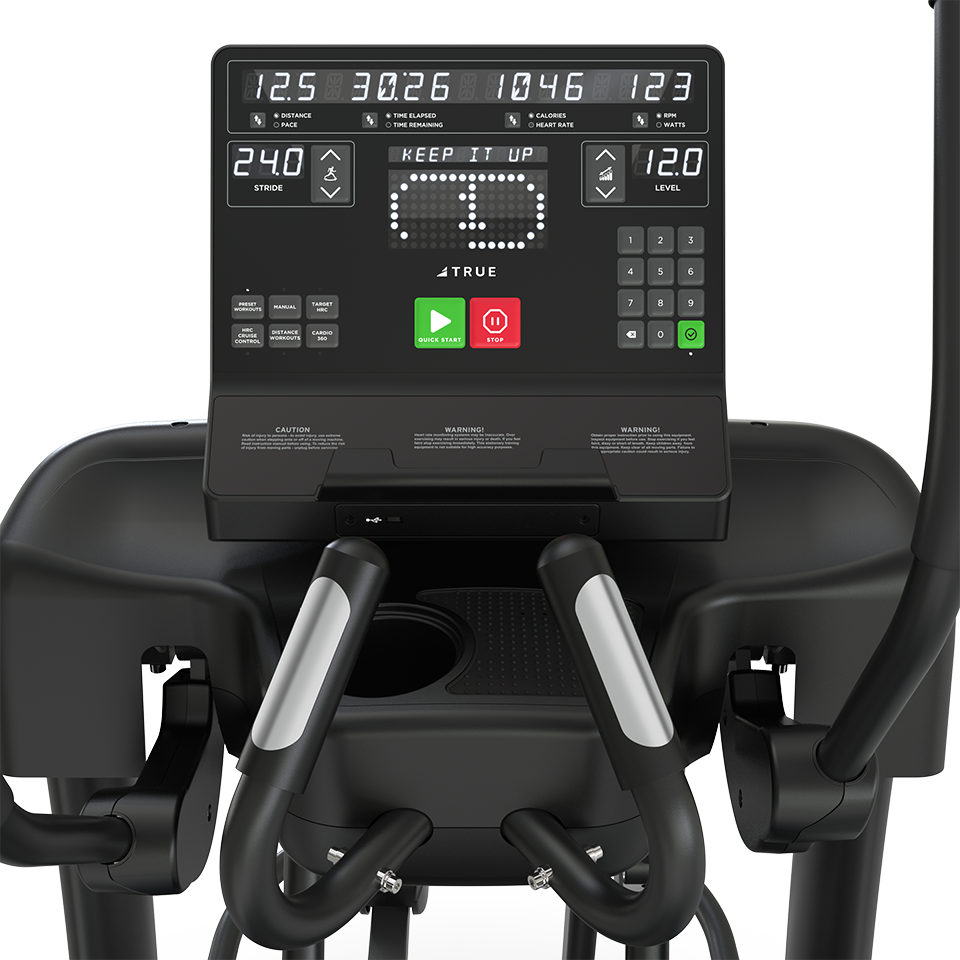 True Fitness Spectrum Elliptical – user view, Unite LED console