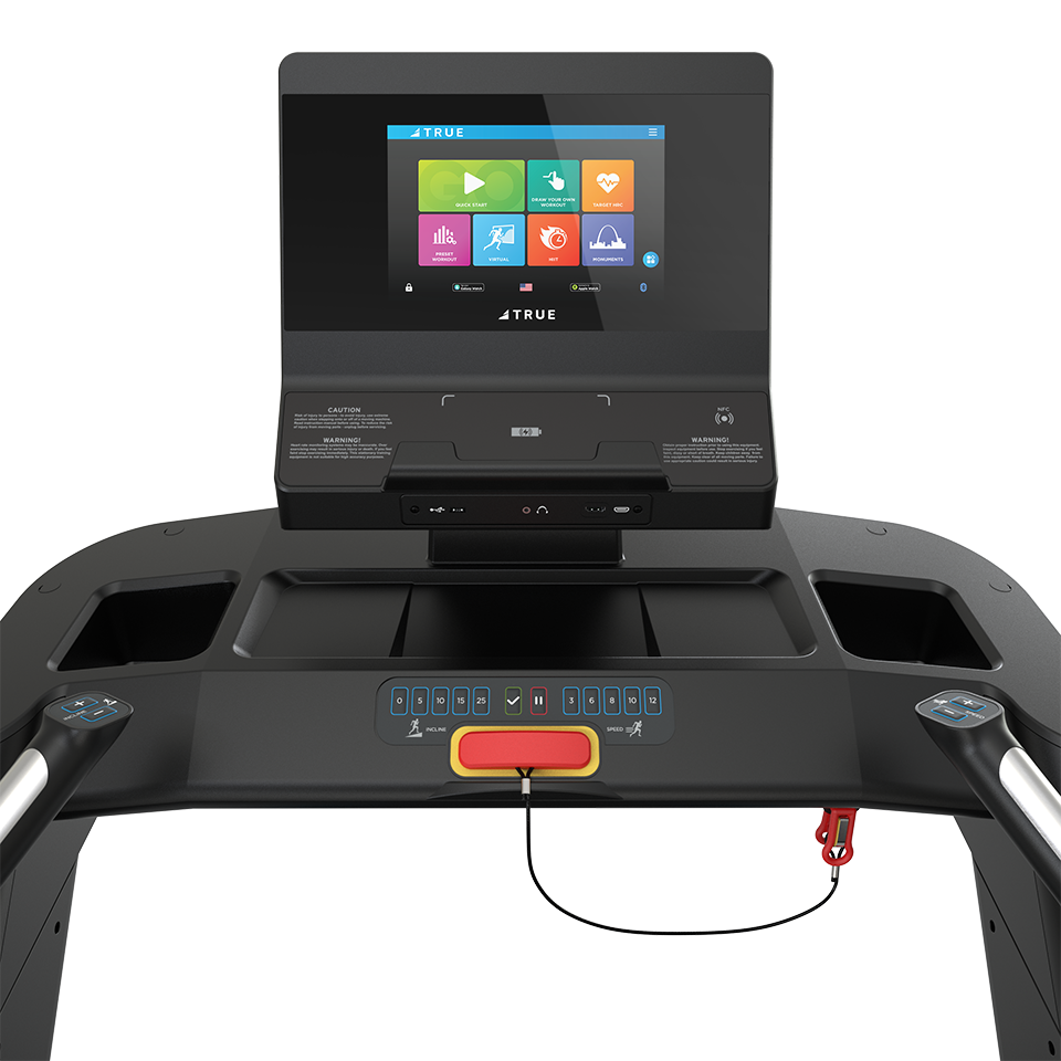 True Fitness Stryker Slat Treadmill – user view, Unite 10″ touchscreen