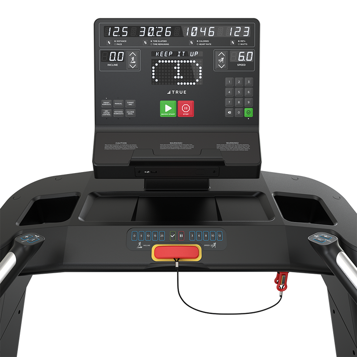 True Fitness Stryker Slat Treadmill – user view, Unite LED console