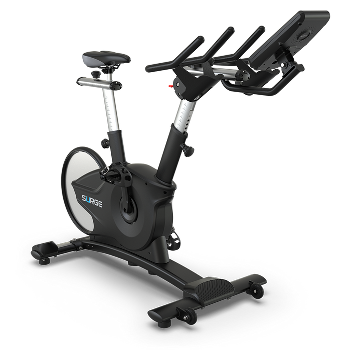 True Fitness Surge Spin Bike – front 3/4 view