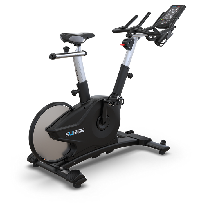 True Fitness Surge Spin Bike – rear 3/4 view