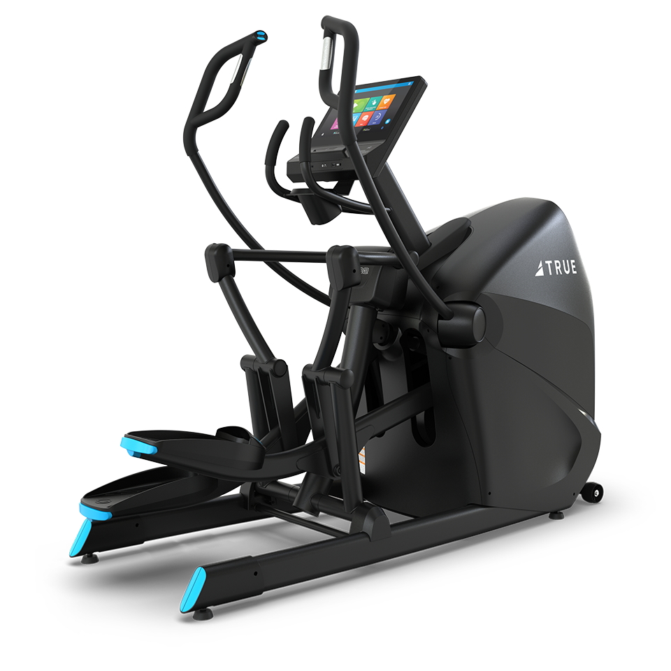 True Fitness XT-One Cross Trainer with 16″ touchscreen – rear 3/4 view