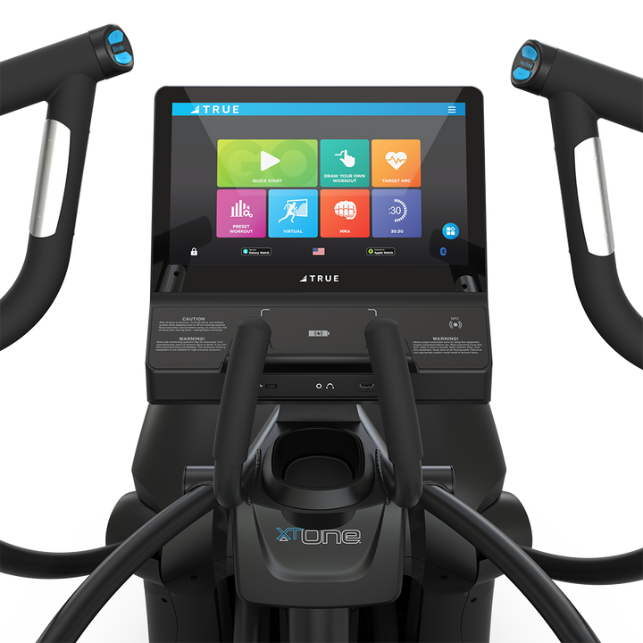 True Fitness XT-One Cross Trainer – user view, Unite 16″ touchscreen