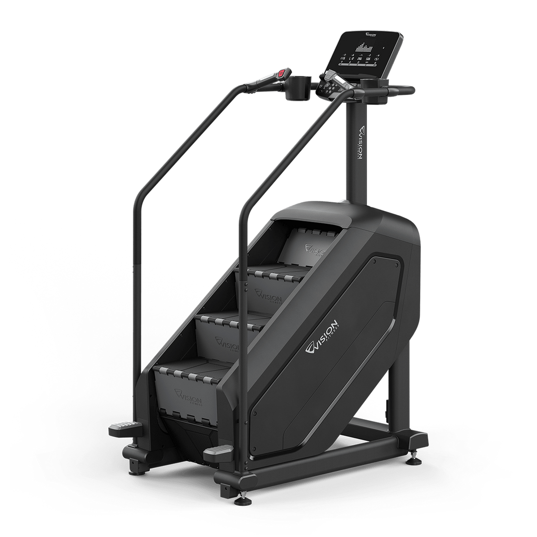 Vision Fitness Summit Stairclimber – front 3/4 view of the commercial stair climber