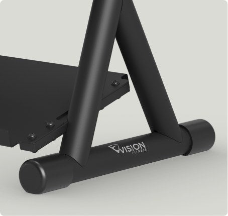 Vision Fitness 300-DBR – base tube and Vision logo detail